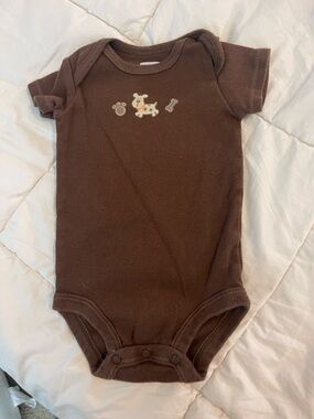 Carter's Brown Infant Onesie with Dog Graphic